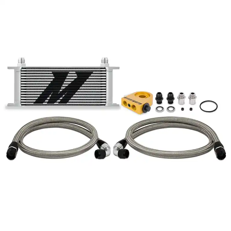 Last Chance Mishimoto Universal Thermostatic Oil Cooler Kit 16-Row Silver