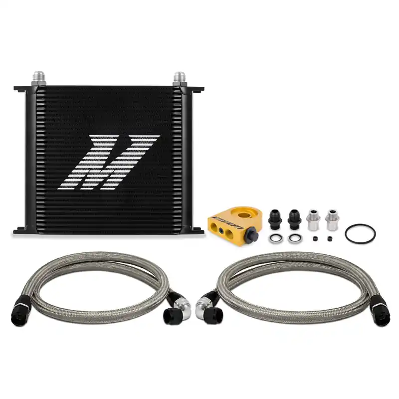 Mishimoto Universal Thermostatic Oil Cooler Kit 34-Row Black Low Price