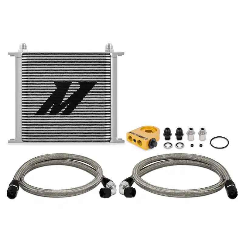 Mishimoto Universal Thermostatic Oil Cooler Kit 34-Row Silver Premium