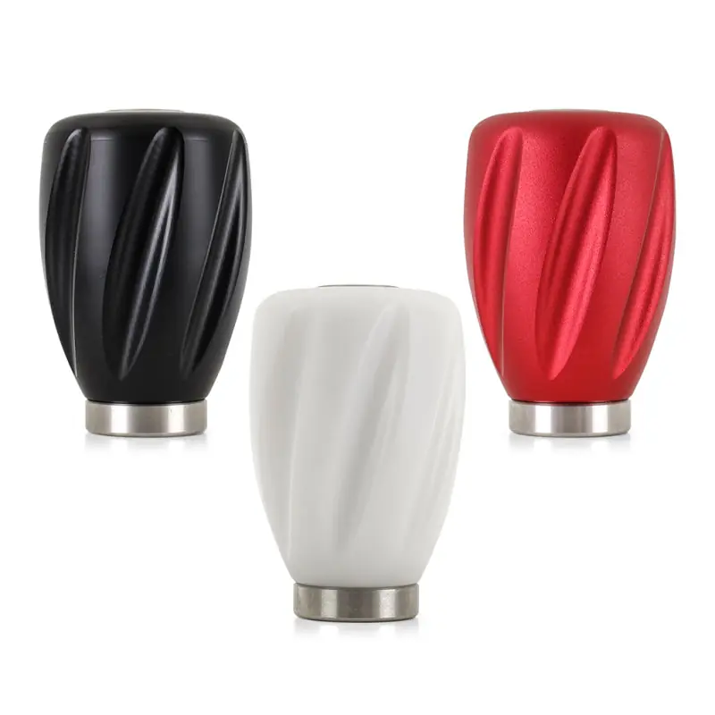 Premium Mishimoto Steel Core Twist Shift Knob White Delrin
