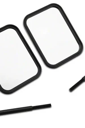 Limited Time Officially Licensed Jeep 66-18 CJ5/ CJ7/Wrangler YJ/ TJ/JK Adv Mirrors w Embossed Jeep Logo-Txt Blk