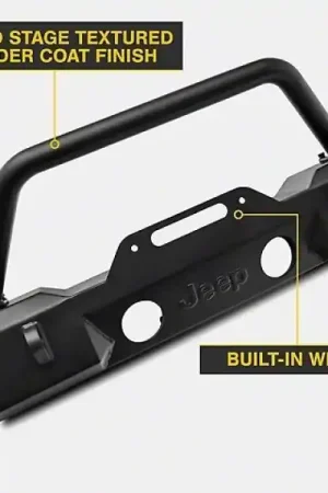Officially Licensed Jeep 07-18 Jeep Wrangler JK Stubby Front Winch Bumper w/ Jeep Logo Best Seller