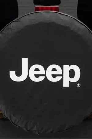 Officially Licensed Jeep 66-18 CJ5/ CJ7/ Wrangler YJ/ TJ/JK White Logo Spare Tire Cover- 33In Brand New