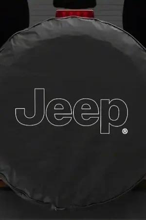 Officially Licensed Jeep 66-18 CJ5/ CJ7/ Wrangler YJ/ TJ/JK Outline Logo Spare Tire Cover- 32In Today Only