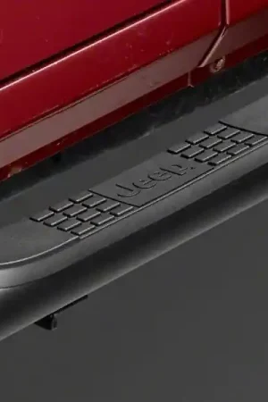 Officially Licensed Jeep 07-18 Jeep Wrangler JK 2Door 3Inch Round Curved Side Step Bars w/ Jeep Logo Brand New