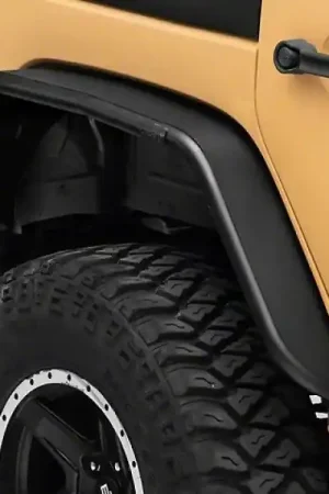 Trusted Brand Officially Licensed Jeep 07-18 Jeep Wrangler JK Tubular Fender Flares w/ Jeep Logo- Rear