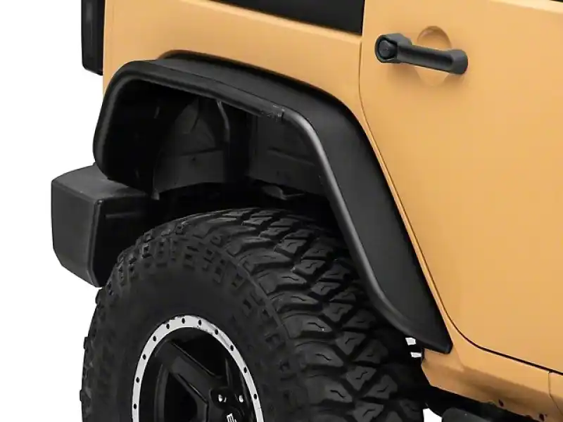 Trusted Brand Officially Licensed Jeep 07-18 Jeep Wrangler JK Tubular Fender Flares w/ Jeep Logo- Rear