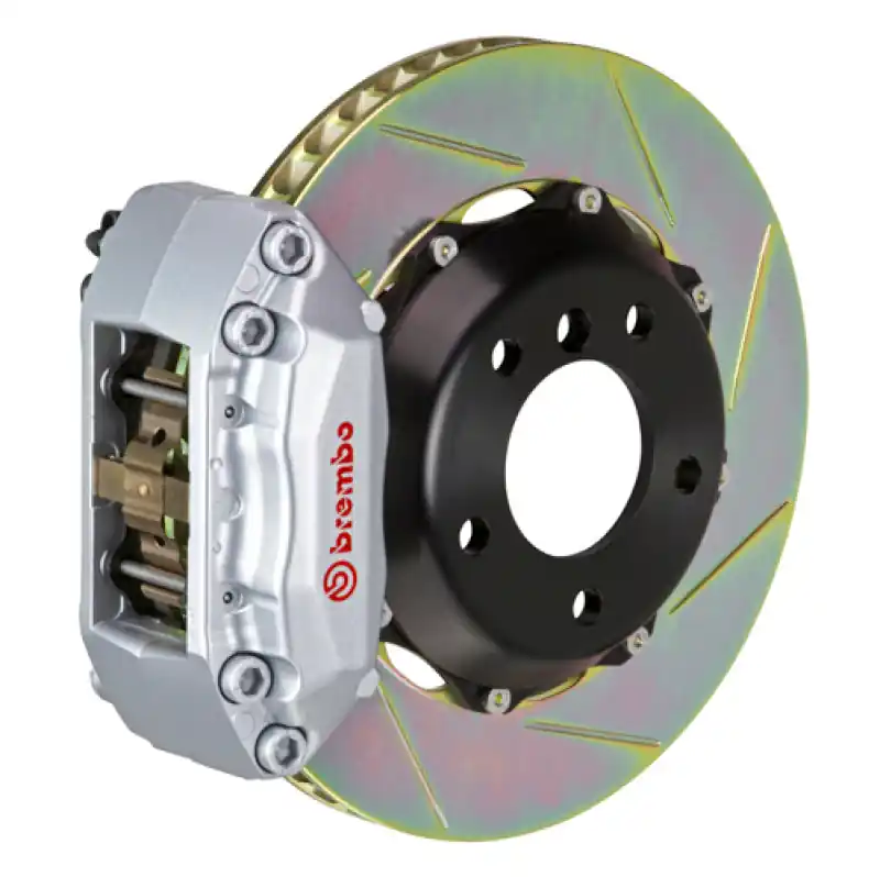 Brembo 90-01 Integra Front GT BBK 4 Piston Cast 2pc 328x28 2pc Rotor Slotted Type-1-Silver Affordable