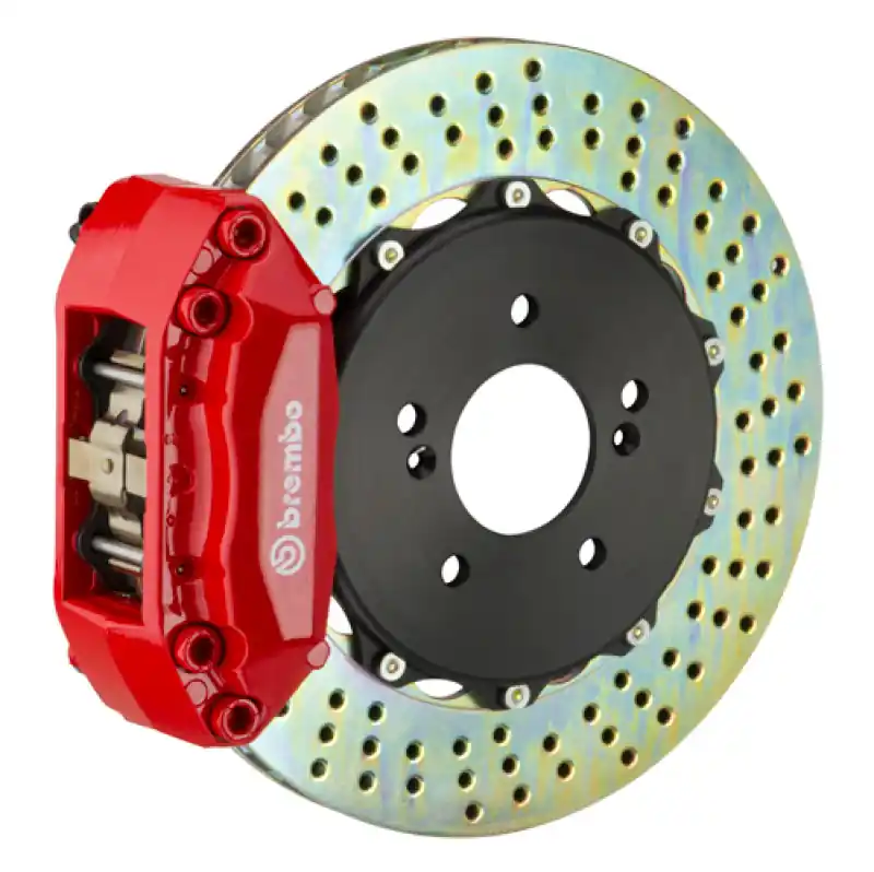Brembo 93-01 Impreza (GC/GF/GM) Front GT BBK 4 Piston Cast 2pc 328x28 2pc Rotor Drilled-Red Best Choice