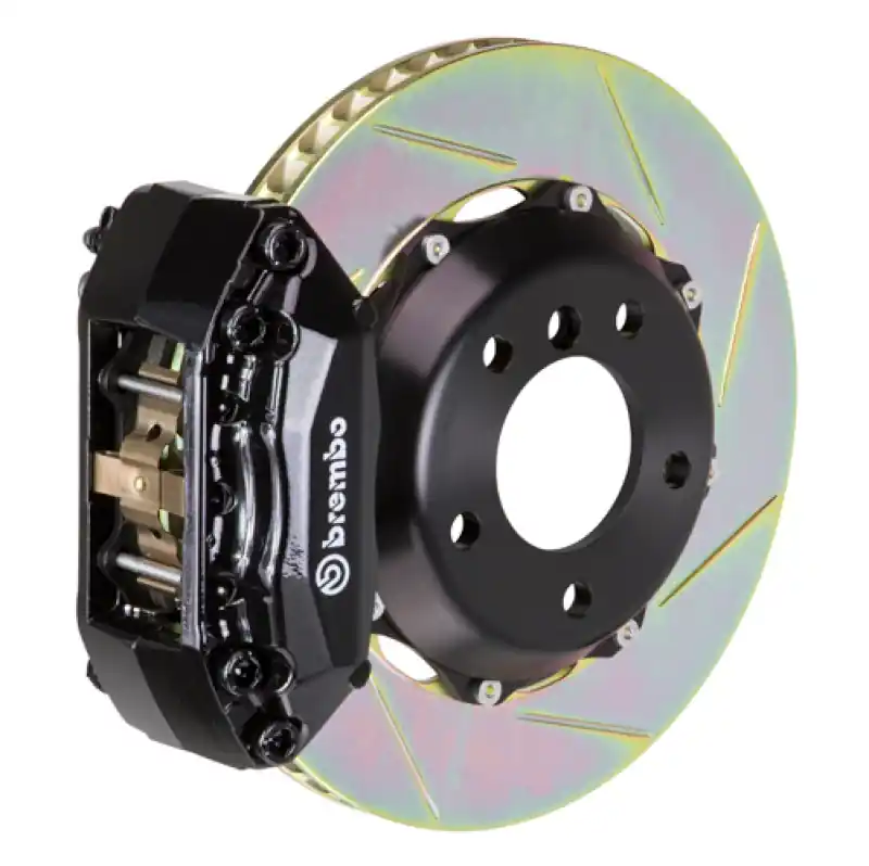 Brembo 04-11 RX-8 Front GT BBK 4 Piston Cast 2pc 328x28 2pc Rotor Slotted Type-1-Black Luxury