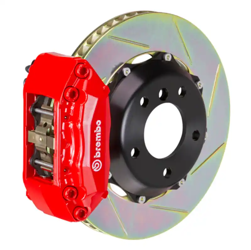 Brembo 07-13 Mini Cooper Fr GT BBK 4Pis Cast 2pc 328x28 2pc Rotor Slotted Type1-Red Express Delivery