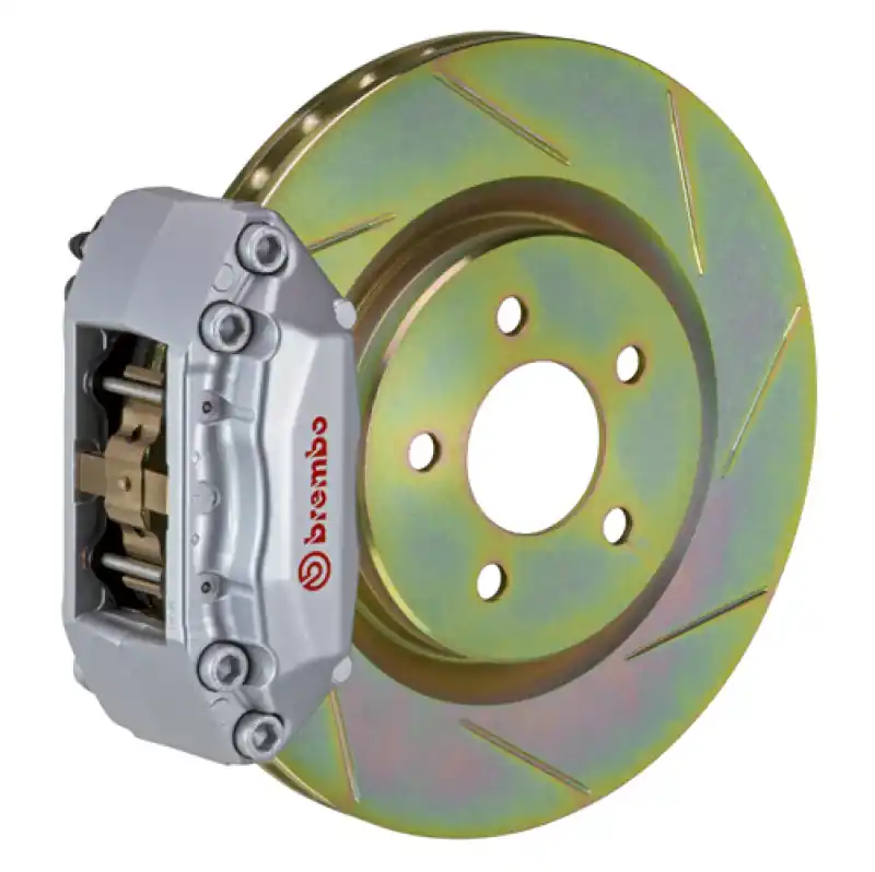 Brembo 05-06 Focus Front GT BBK 4 Piston Cast 2pc 305x28 1pc Rotor Slotted Type-1-Silver Direct From Manufacturer