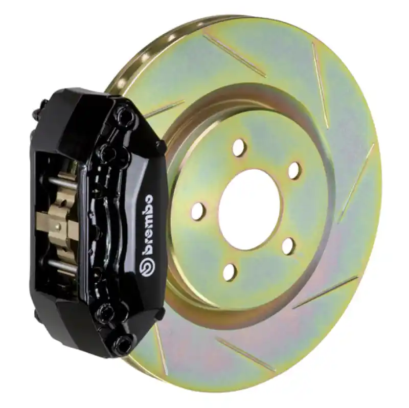 Brembo 05-10 Jetta (Mk5) Fr GT BBK 4Pis Cast 2pc 330x28 1pc Rotor Slotted Type1-Black Viral