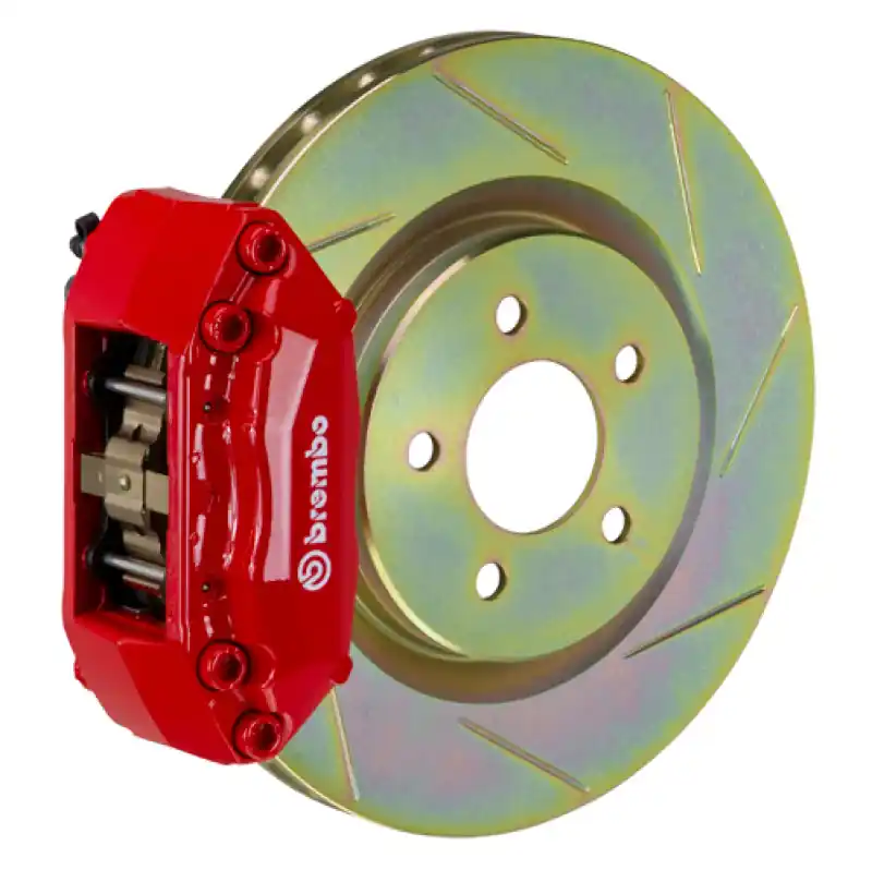 Brembo 05-10 Jetta (Mk5) Fr GT BBK 4Pis Cast 2pc 330x28 1pc Rotor Slotted Type1-Red Buy Direct
