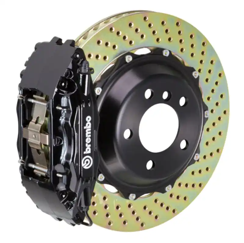 Brembo 94-00 C-Class Front GT BBK 4 Piston Cast 2pc 332x32 2pc Rotor Drilled-Black Don’t Miss Out