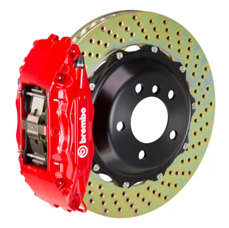 Secure Checkout Brembo 95-98 993 C2/C4/C4S/Turbo Front GT BBK 4 Piston Cast 2pc 355x32 2pc Rotor Drilled-Red