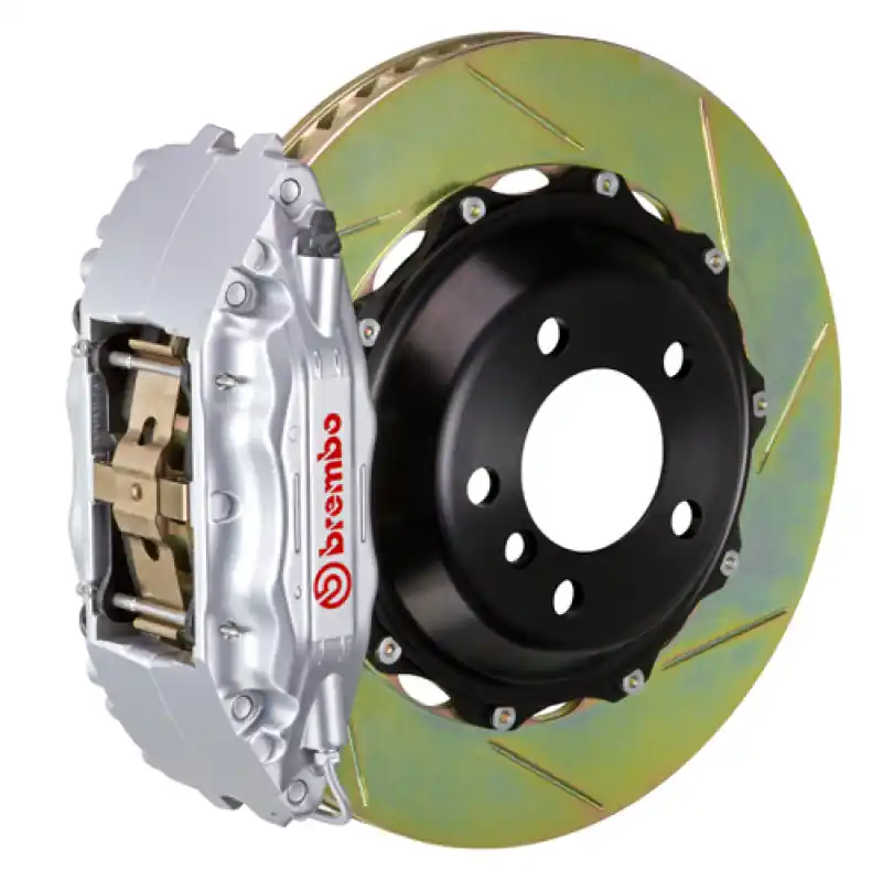 Low Price Brembo 93-98 Supra Front GT BBK 4 Piston Cast 2pc 332x32 2pc Rotor Slotted Type-1-Silver