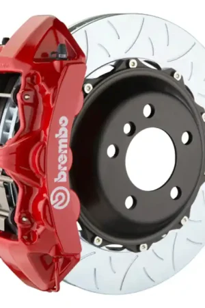 Best Choice Brembo 05-11 SLK55 AMG (R171) Front GT BBK 6 Piston Cast 380x32 2pc Rotor Slotted Type-3-Red