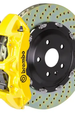 Affordable Brembo 10-16 E550 Sedan Front GT BBK 6 Piston Cast 380x34 2pc Rotor Drilled-Yellow