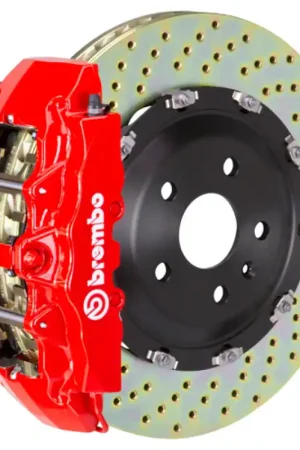 Authentic Brembo 12-13 TT RS Front GT BBK 6 Piston Cast 380x34 2pc Rotor Drilled-Red