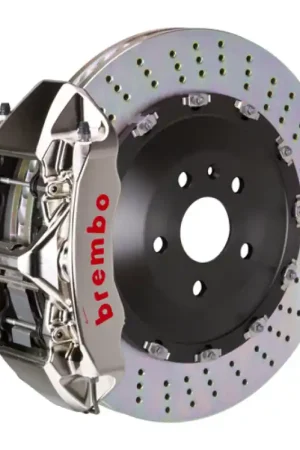 Best Choice Brembo 03-08 SL55 AMG (Excl Black Series) Fr GTR BBK 6Pist Billet 405x34 2pc Rotor Drilled- Nickel