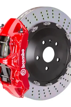 Bargain Brembo 07-15 Q7 (4L) Front GT BBK 6 Piston Cast 405x34 2pc Rotor Drilled-Red