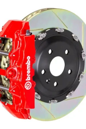Best Choice Brembo 05-11 A6 3.0T/4.2L Front GT BBK 6 Piston Cast 380x34 2pc Rotor Slotted Type-1-Red