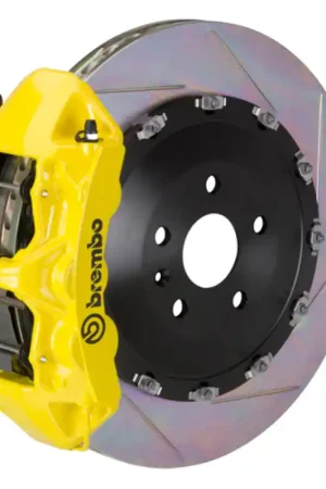 Affordable Brembo 08-15 Land Cruiser/LX570 Front GT BBK 6 Piston Cast 405x34 2pc Rotor Slotted Type1-Yellow