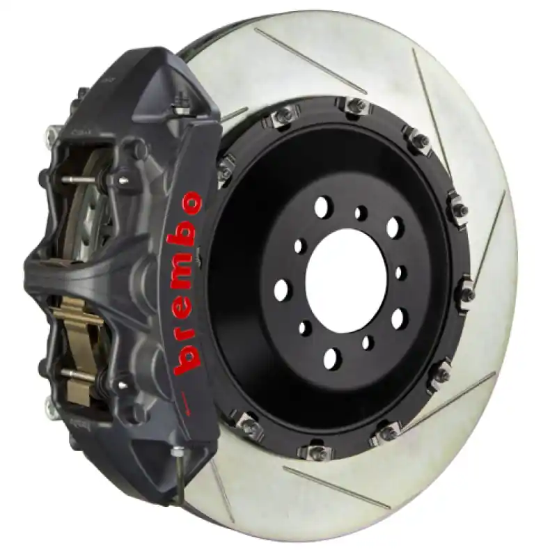 Brembo 2023 Volkswagen Tiguan R (Mk2) Front GTS BBK 6-Piston 405x34 2-Piece Rotors Slotted - Black H Professional Grade