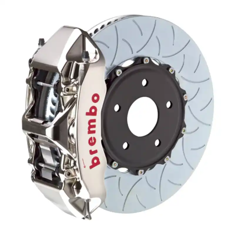 Brembo 02-21 WRX Front GTR BBK 6 Piston Billet 350x34 2pc Rotor Slotted Type3- Nickel Mega Sale