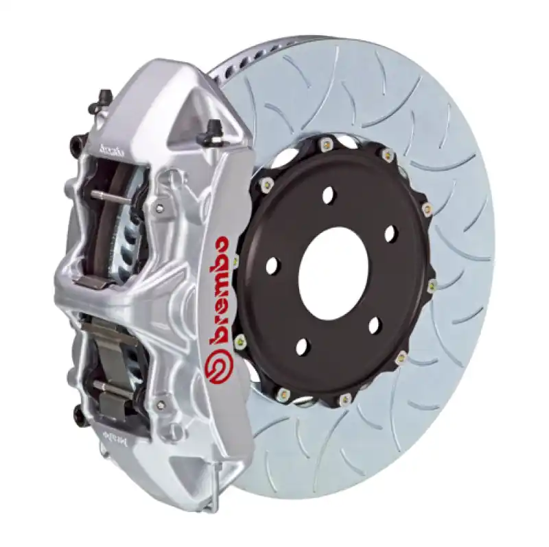 Last Chance Brembo 12-16 98ster (Excl PCCB) Fr GT BBK 6Pis Cast 350x34 2pc Rotor Slotted Type3-Silver