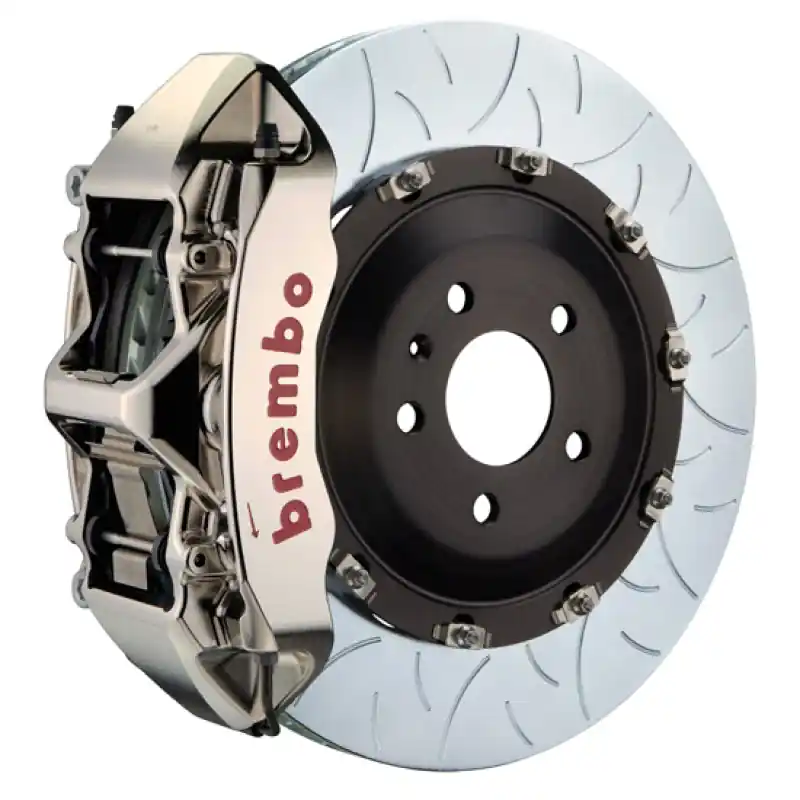 Brembo 13-15 RS5 Front GTR BBK 6 Piston Billet380x34 2pc Rotor Slotted Type-3- Nickel Plated Crafted