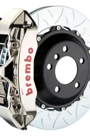 Bargain Brembo 16+ Camaro LS/LT/SS Front GTR BBK 6 Piston Billet 380x34 2pc Rotor Slotted Type3- Nickel