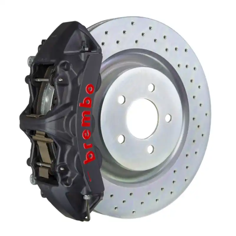 Brembo 10-15 Camaro V6 Front GTS BBK 6 Piston Cast 355x32 1pc Rotor Drilled-Black HA No Minimum Order