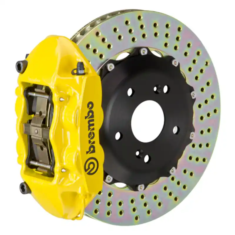 Luxury Brembo 16+ Miata MX-5 (ND) Front GT BBK 4 Piston Cast 328x28 2pc Rotor Drilled- Yellow