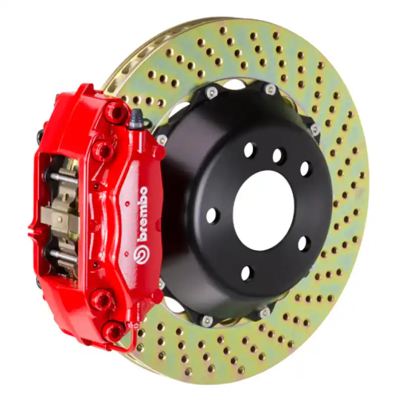 Cheap Brembo 12-16 FR-S/12-20 BRZ/17-20 86 Front GT BBK 4 Piston Cast 345x28 2pc Rotor Drilled-Red