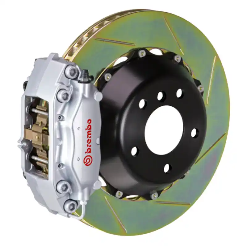 Next Day Delivery Brembo 13-17 Veloster Turbo Front GT BBK 4 Piston Cast 345x28 2pc Rotor Slotted Type-1-Silver