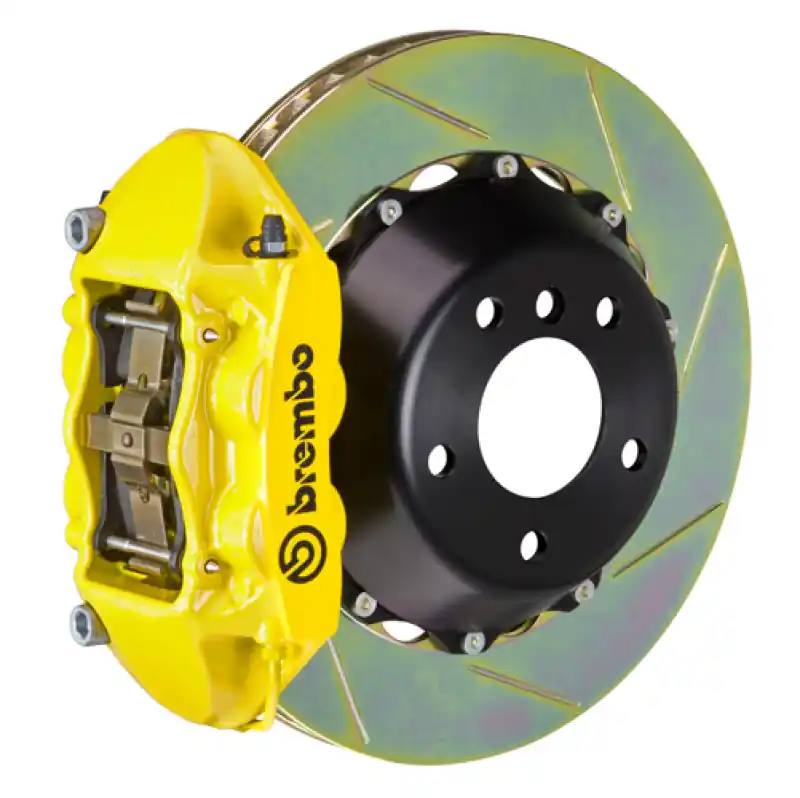 No Minimum Order Brembo 13-17 Veloster Turbo Front GT BBK 4 Piston Cast 345x28 2pc Rotor Slotted Type-1- Yellow