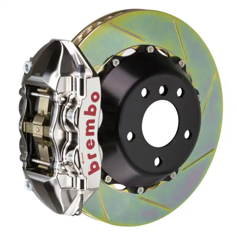 Brembo 19+ Mazda3 Front GTR BBK 4 Piston Billet345x28 2pc Rotor Slotted Type-1- Nickel Plated Same Day Shipping