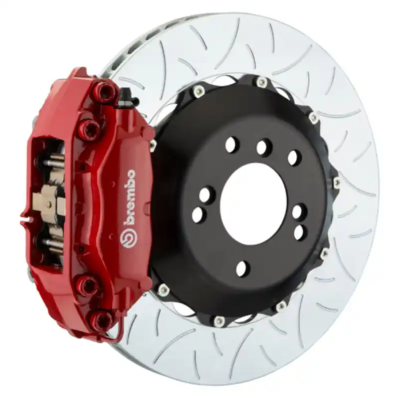 Brembo 14+ Mini Cooper Front GT BBK 4 Piston Cast 345x28 2pc Rotor Slotted Type3-Red Sale