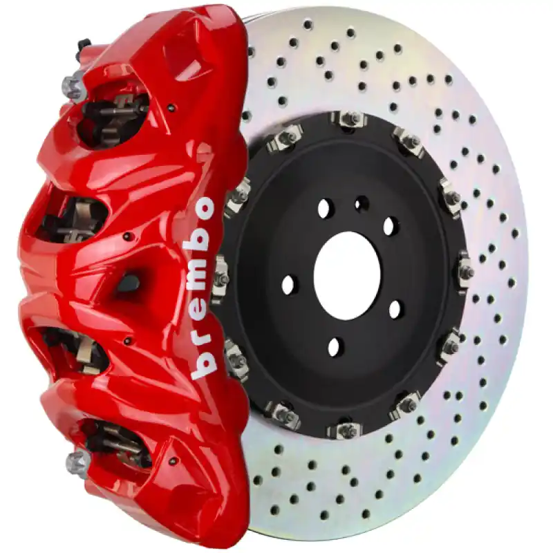 Crafted Brembo 09-16 Panamera/S/4S/Turbo Front GT BBK 8 Piston Cast 412x38 2pc Rotor Drilled-Red
