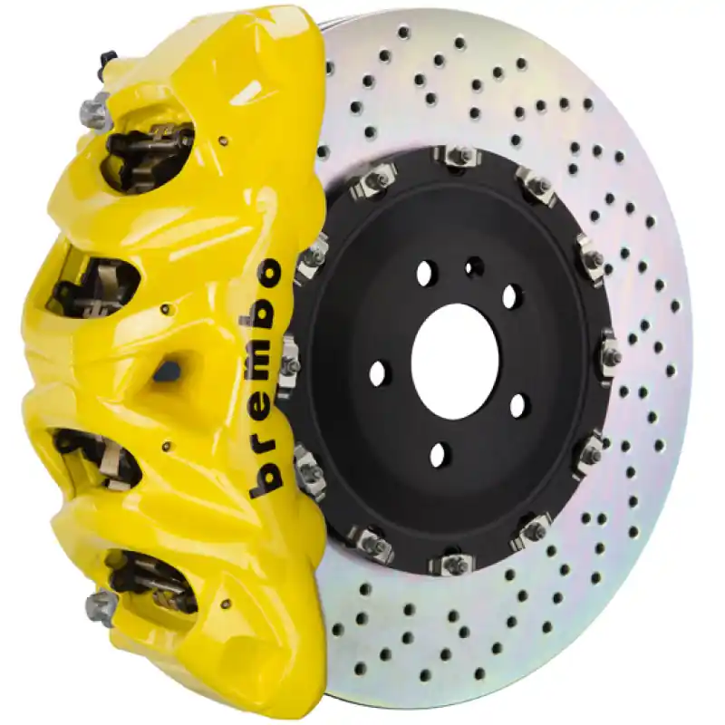 Brembo 16+ Q7 (4M)/19+ Q8 (4M) Front GT BBK 8 Piston Cast 412x38 2pc Rotor Drilled- Yellow Markdown