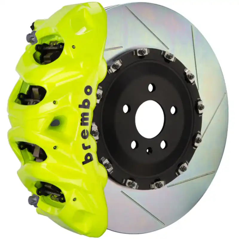 Brembo 07-14 Escalade/ESV/EXT Fr GT BBK 8Pis Cast 412x38 2pc Rotor Slotted Type1-Fluo. Yellow Fresh Stock