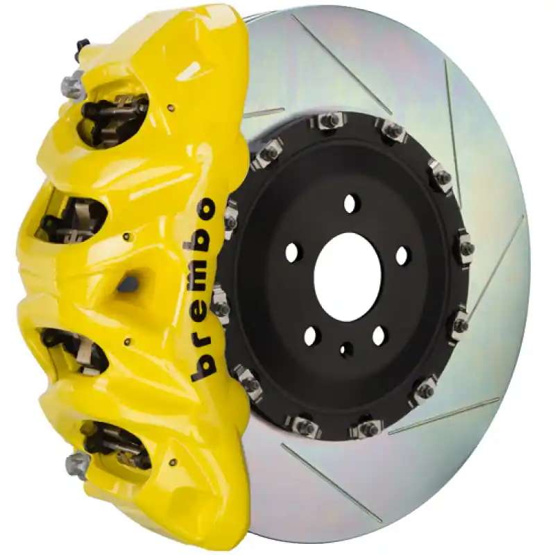 Original Brembo 11-18 Cayenne Front GT BBK 8 Piston Cast 412x38 2pc Rotor Slotted Type1-Yellow