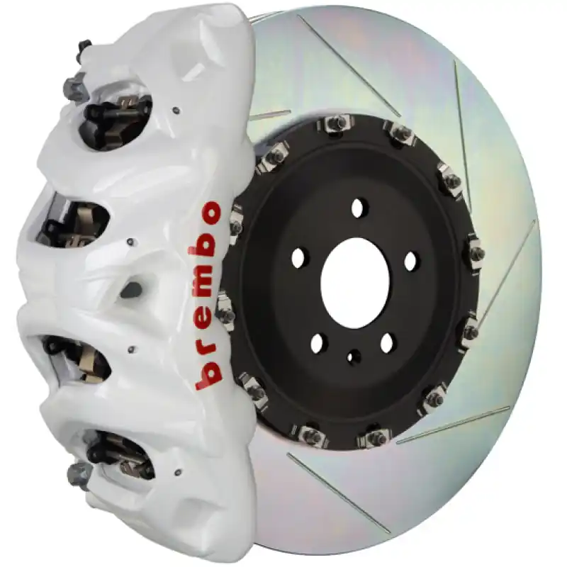 Brembo 18+ Atlas Front GT BBK 8 Piston Cast 412x38 2pc Rotor Slotted Type-1- White Mega Sale