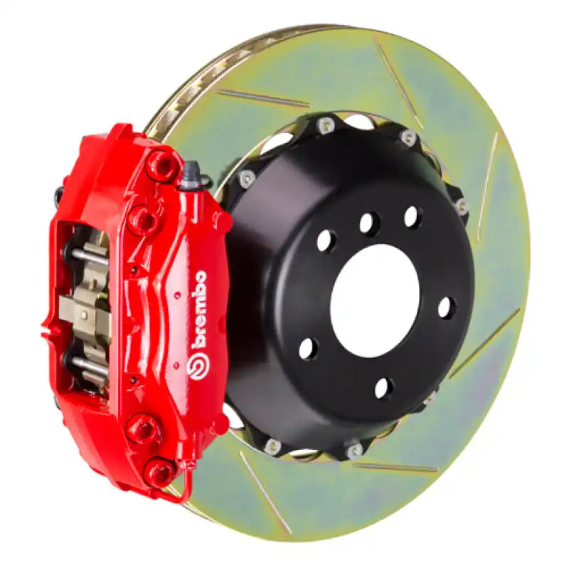Brembo 19+ Mazda3 Front GT BBK 4 Piston Cast 345x28 2pc Rotor Slotted Type-1-Red Clearance