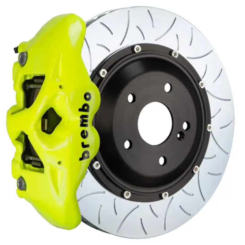 Cheap Brembo 19+ Mazda3 Front GT BBK 4 Piston Cast 345x28 2pc Rotor Slotted Type-3- Fluo. Yellow