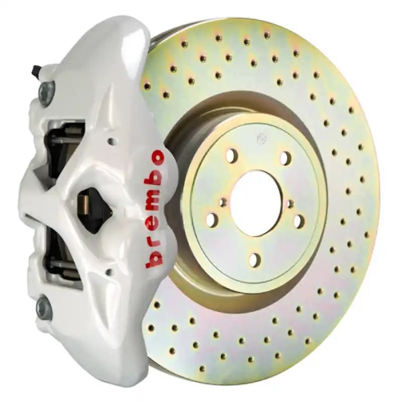In Demand Brembo 15-21 WRX (VA) Front GT BBK 4 Piston Cast 326 x30 1pc Rotor Drilled- White