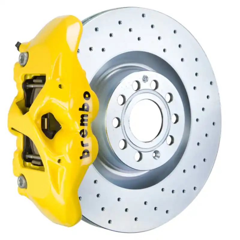 Brembo 14-20 A3 Front GT BBK 4 Piston Cast 345x30 1pc Rotor Drilled-Yellow Original