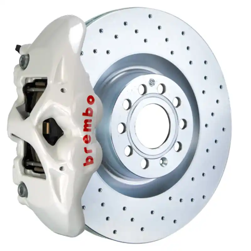 Brembo 14-20 A3 Front GT BBK 4 Piston Cast 345x30 1pc Rotor Drilled-White Order Now